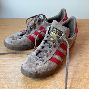 Adidas Lone Star Suede Gray and Red Sneakers